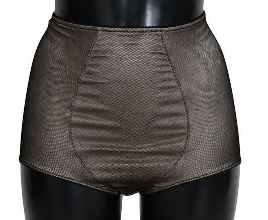 Ropa interior elegante de mezcla de algodón en red beige y negra