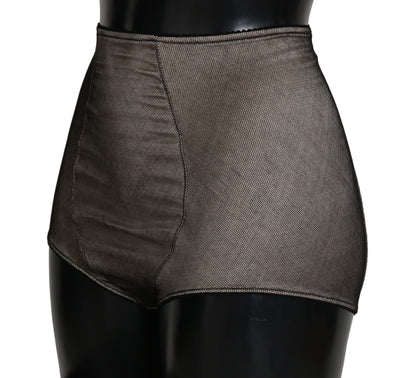 Ropa interior elegante de mezcla de algodón en red beige y negra