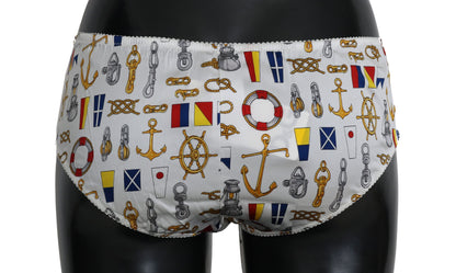 Ropa interior elegante para mujer con estampado marinero