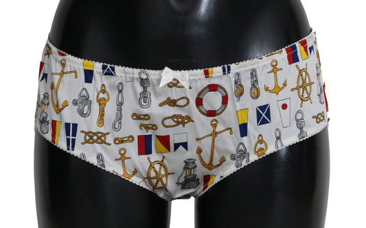 Ropa interior elegante para mujer con estampado marinero