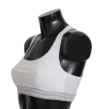 Elegante sujetador deportivo elástico blanco