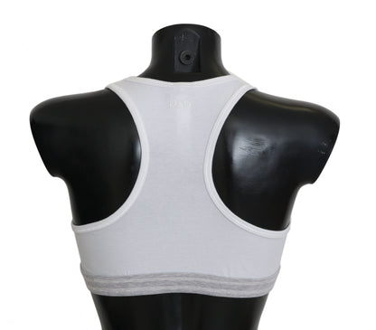 Elegante sujetador deportivo elástico blanco