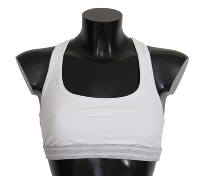 Elegante sujetador deportivo elástico blanco