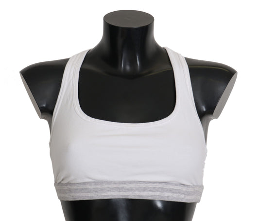 Elegante sujetador deportivo elástico blanco