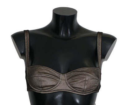 Sujetador elástico marrón elegante para mujer