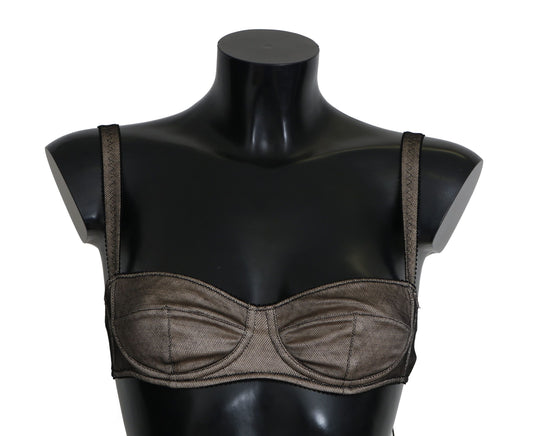 Sujetador elástico marrón elegante para mujer
