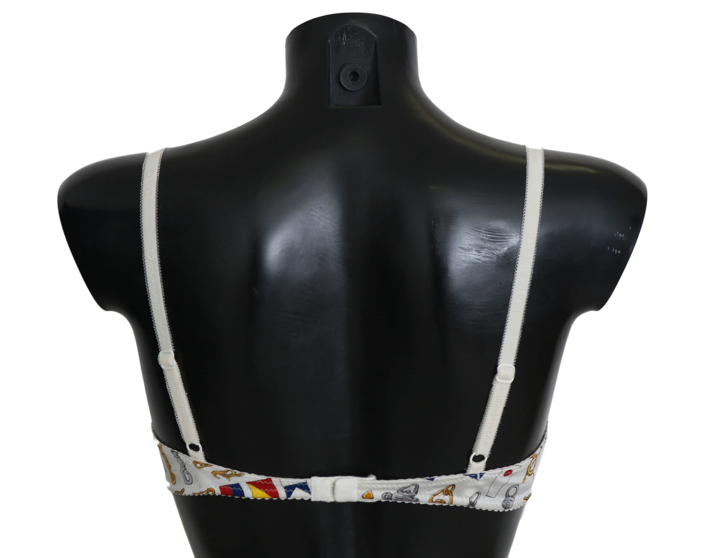 Elegante sujetador elástico con estampado marinero blanco