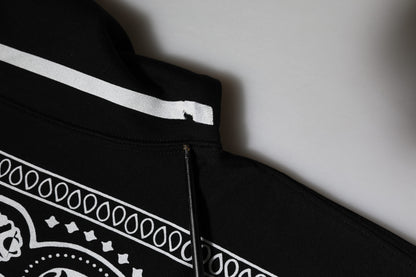 Black Bandana Hooded Men Sweatshirt Sweater