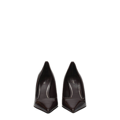 Brown Leather High Heel Pumps