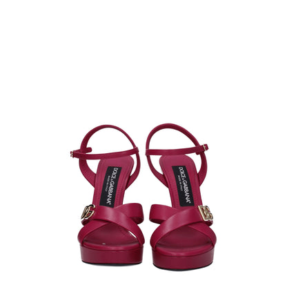 Pink Leather Platforms