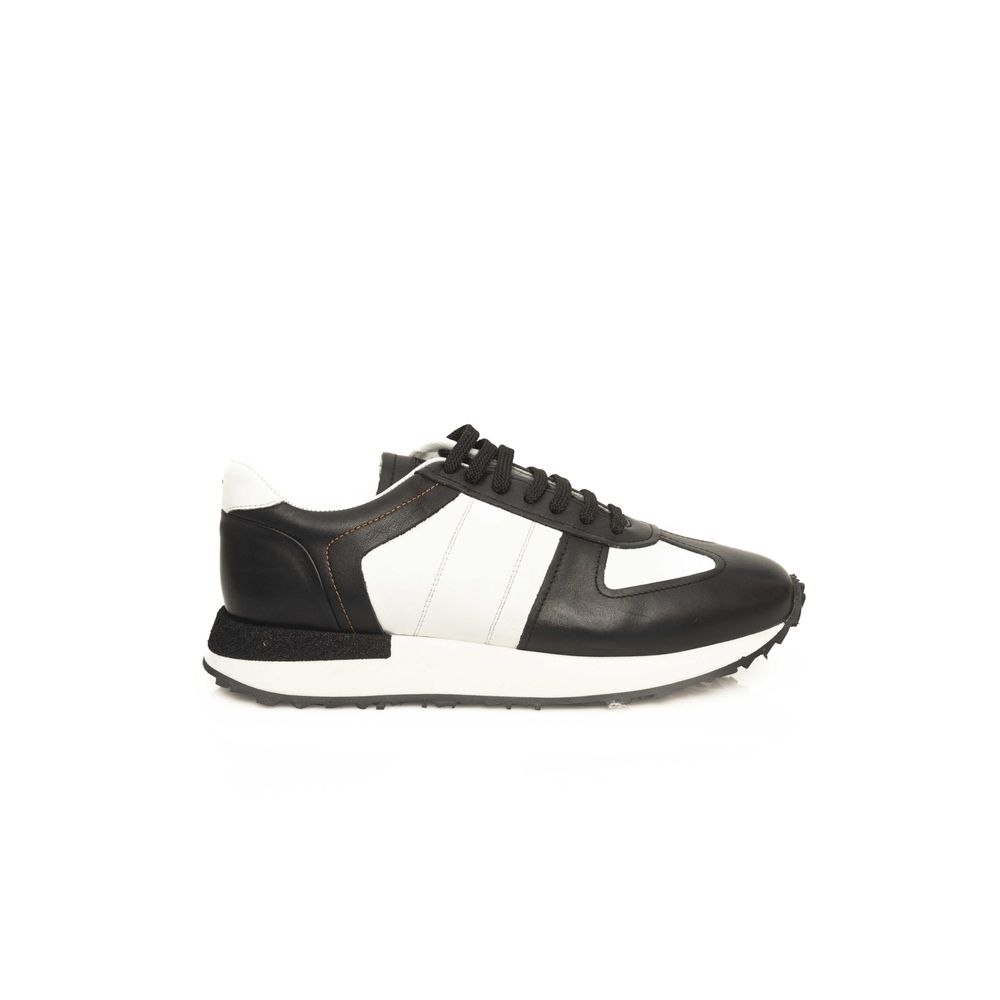 Zapatillas de cuero negro para hombre