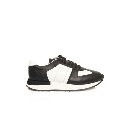 Zapatillas de cuero negro para hombre