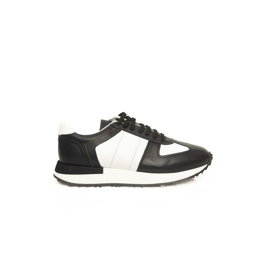 Zapatillas de cuero negro para hombre