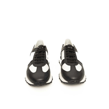 Zapatillas de cuero negro para hombre