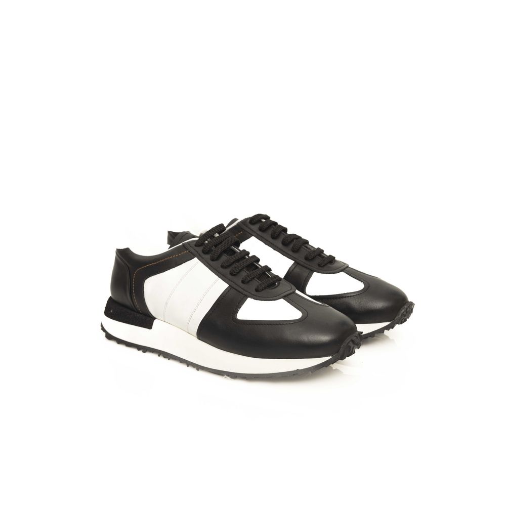 Zapatillas de cuero negro para hombre