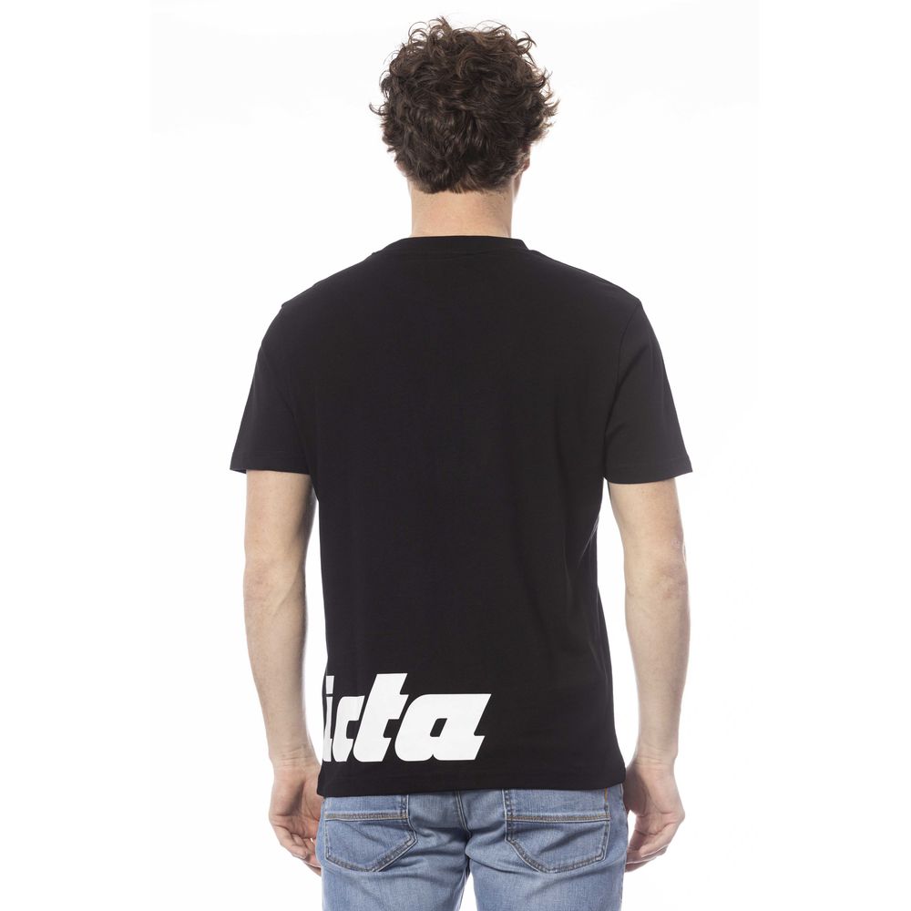 Camiseta negra de algodón para hombre