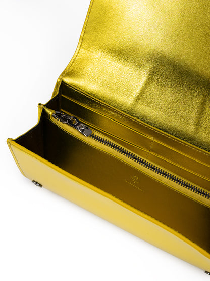 Metal Yellow GT patent leather purse