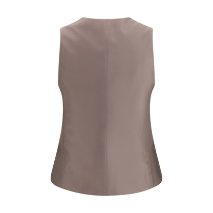 Single-breasted hemp and viscose Vest