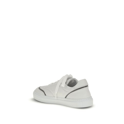 Leather Sneakers with Shiny Details
