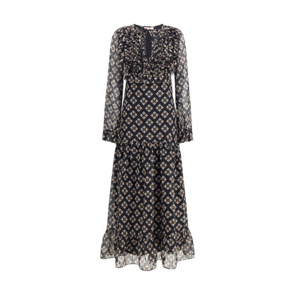Silk long Dress with rouches