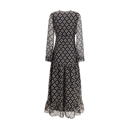 Silk long Dress with rouches