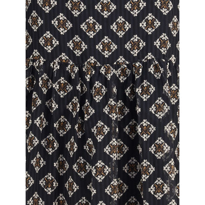 Silk long Dress with rouches