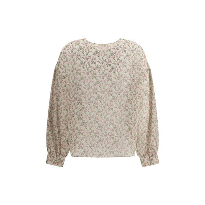 Floral print silk blouse
