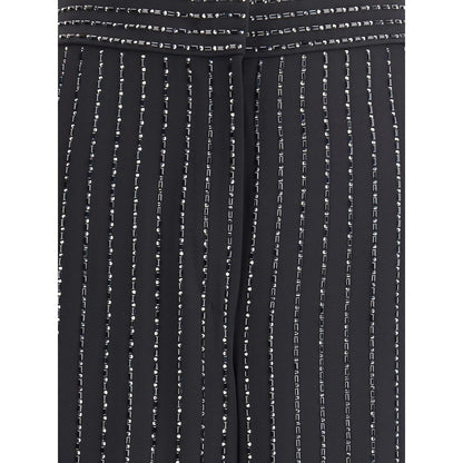 Wide-leg silk Pants with strass