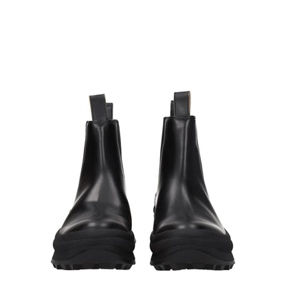 Black Leather Ankle Boots