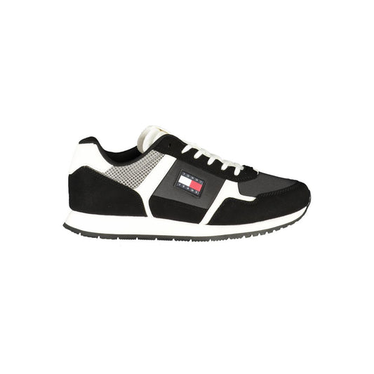 Black Polyester Men Sneaker