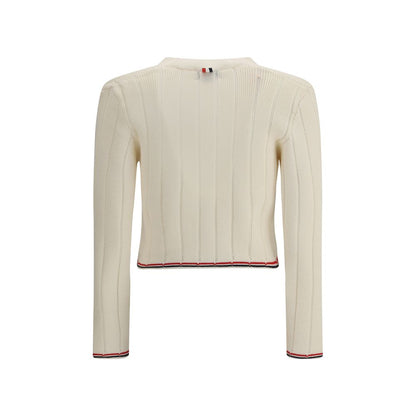 Ladder Full Needle Rib Stitch V Neck Car