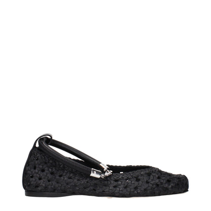 Black Leather Ballet Flats