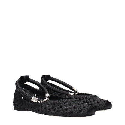 Black Leather Ballet Flats