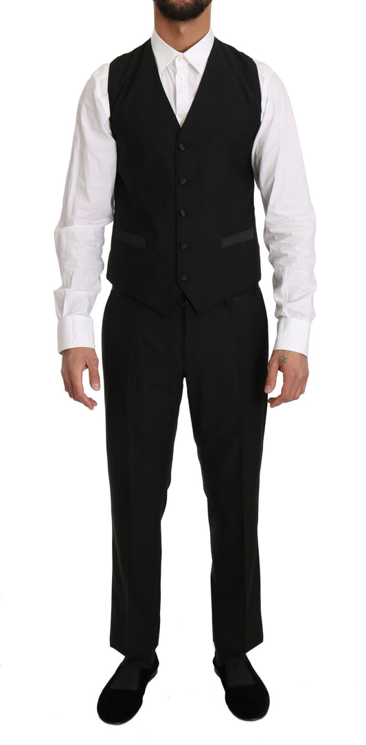 Chaleco formal elegante de corte entallado negro
