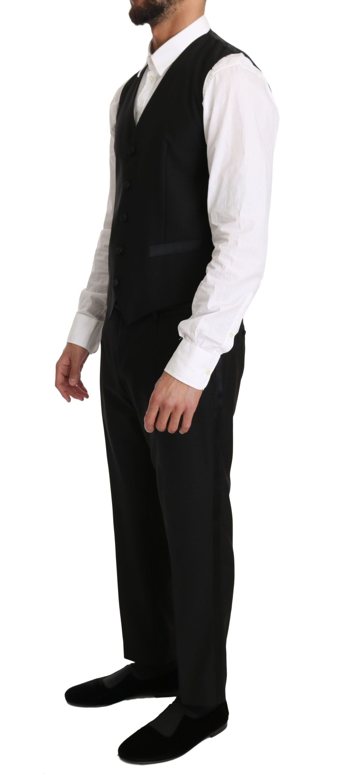 Chaleco formal elegante de corte entallado negro