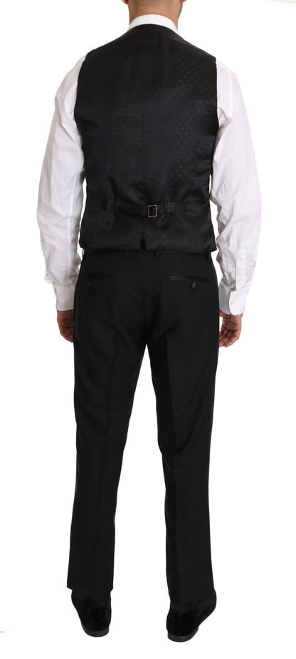 Chaleco formal elegante de corte entallado negro
