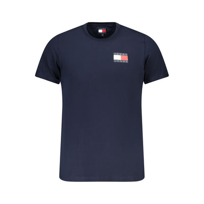 Blue Cotton Men T-Shirt