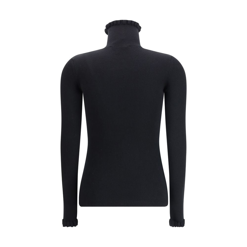 Wool Sweater with ruffled collar