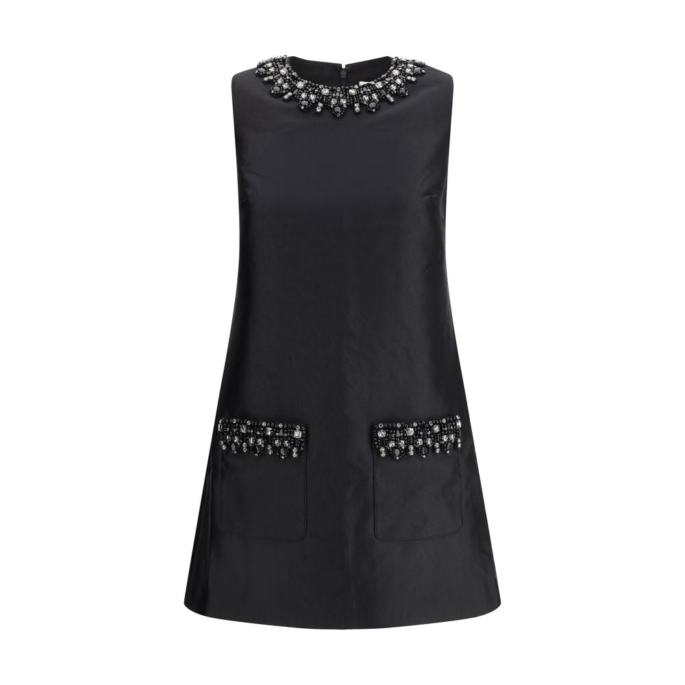 Taffeta embellished trim short Dress