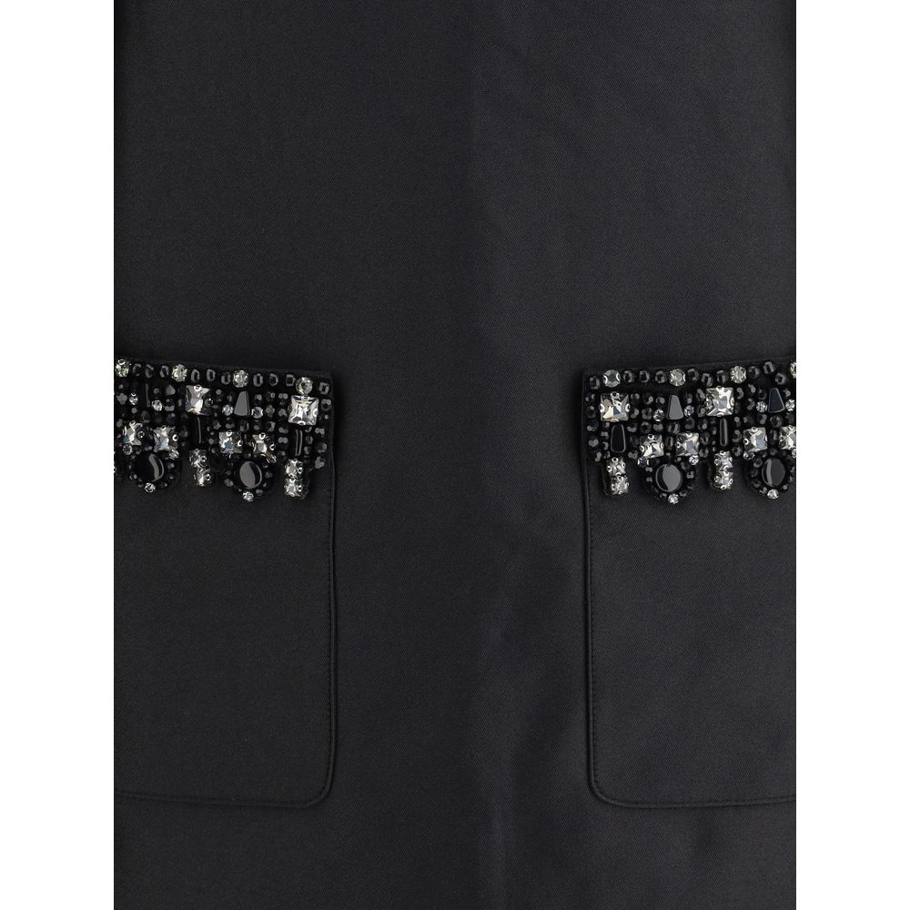 Taffeta embellished trim short Dress