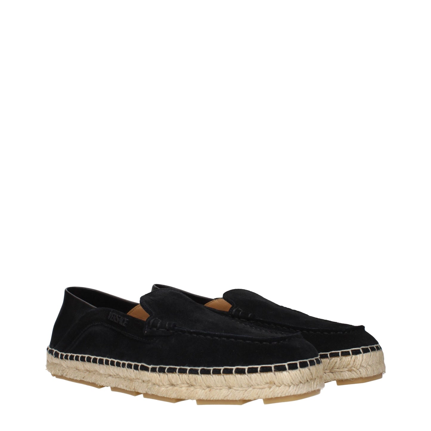 Black Leather Espadrilles