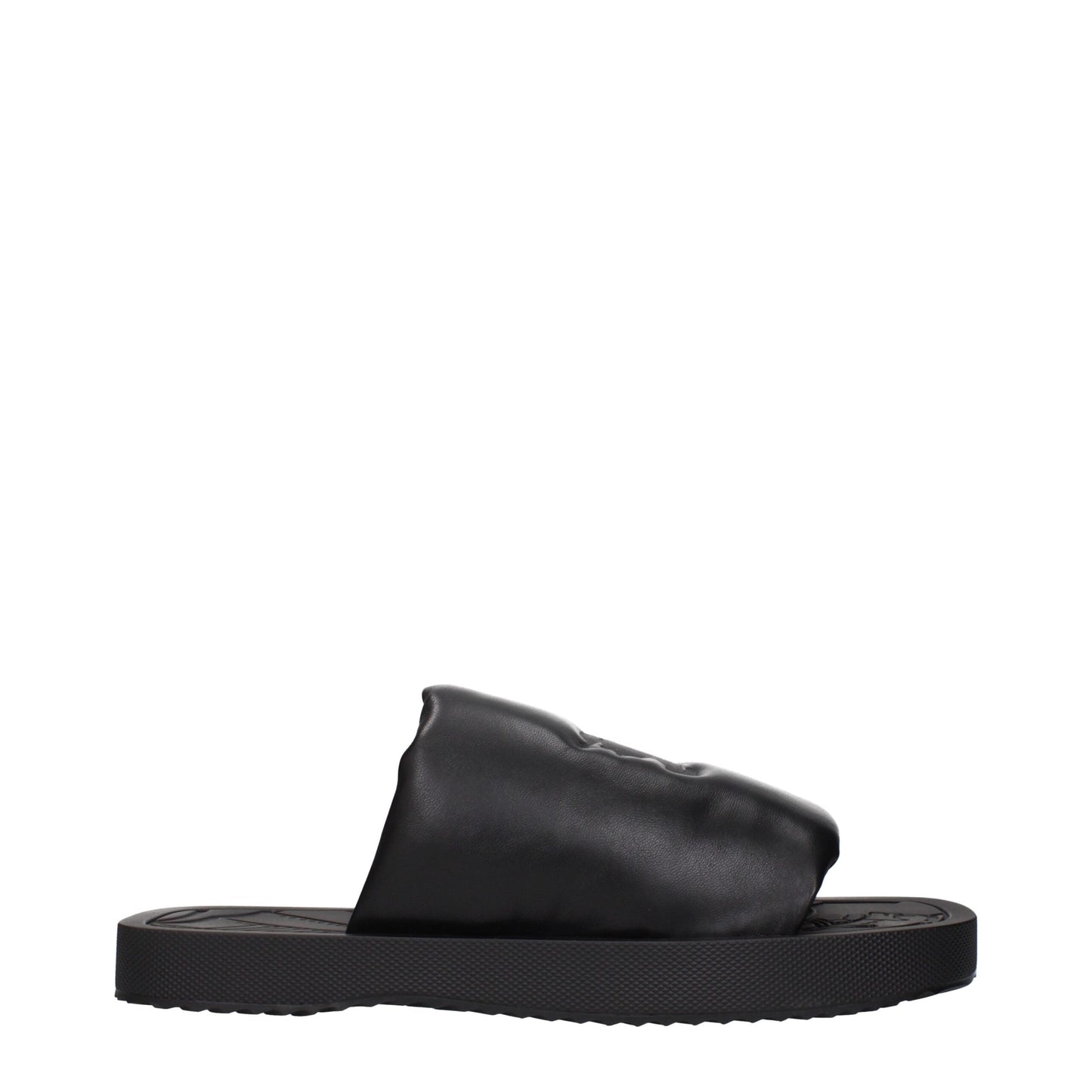 Black Leather Slippers Sandals