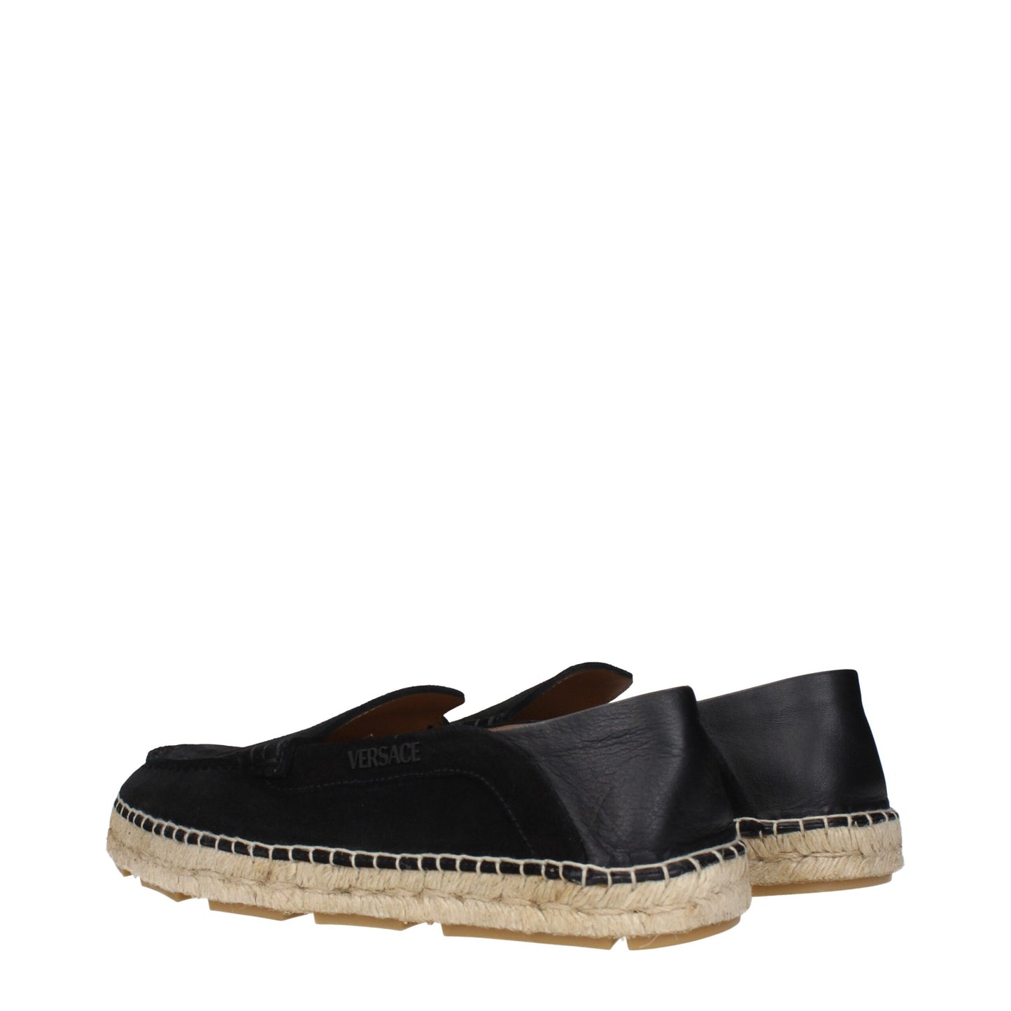 Black Leather Espadrilles