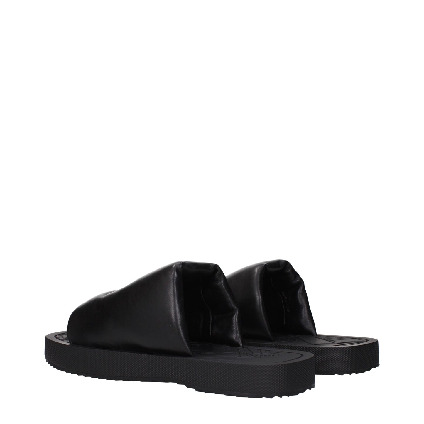 Black Leather Slippers Sandals