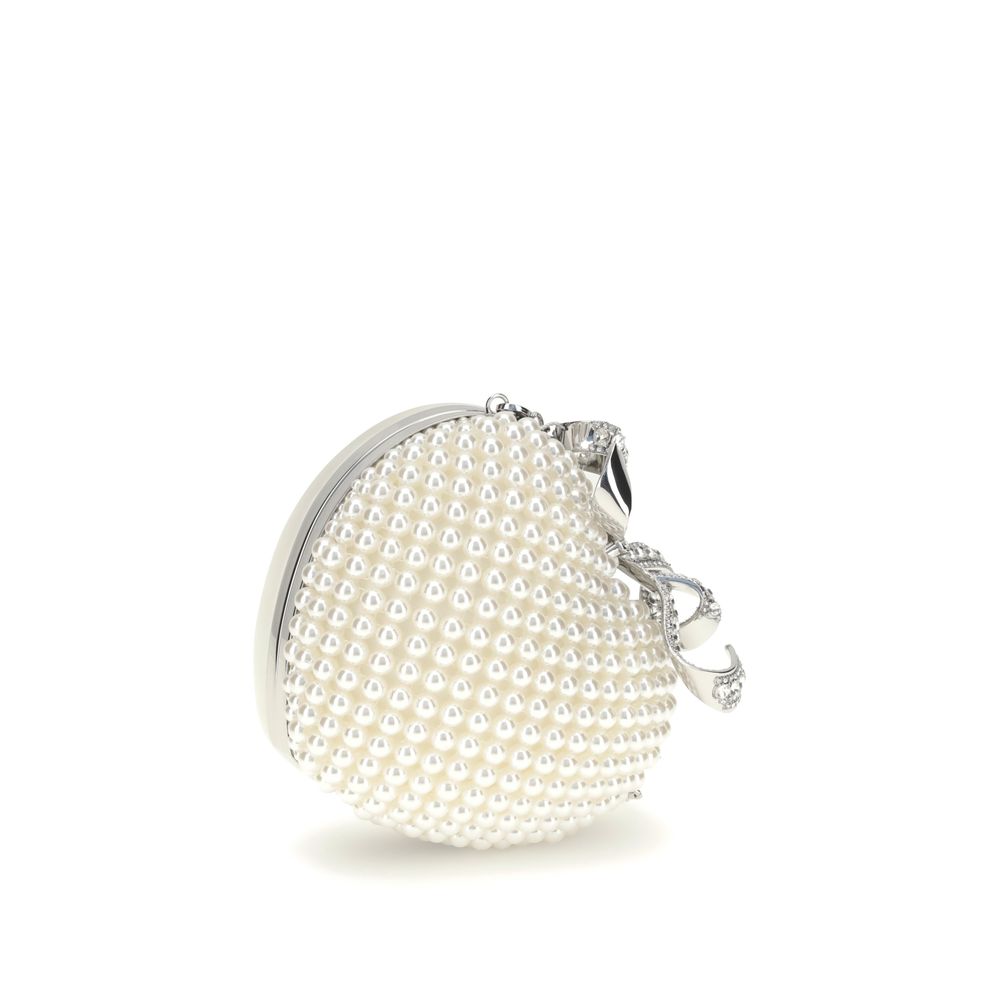 Pearl Heart Clutch Bag