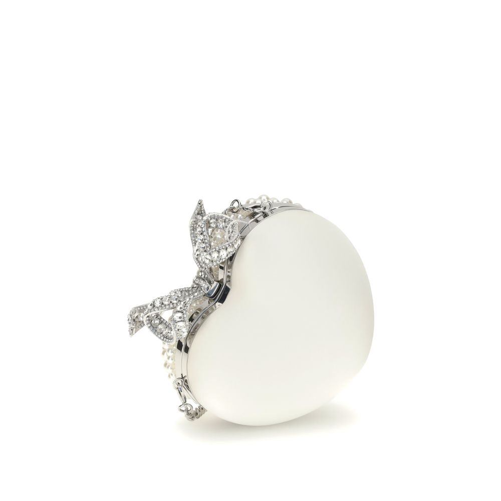 Pearl Heart Clutch Bag