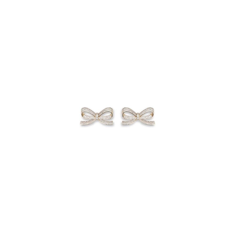GOLD CRYSTAL BOW EARRINGS