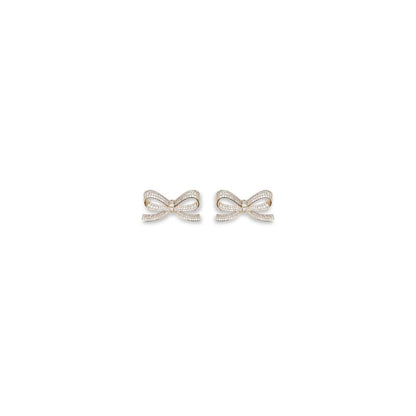 GOLD CRYSTAL BOW EARRINGS