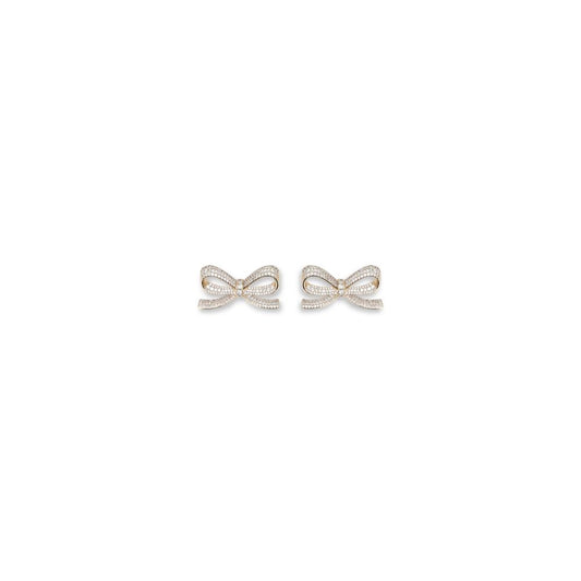 GOLD CRYSTAL BOW EARRINGS