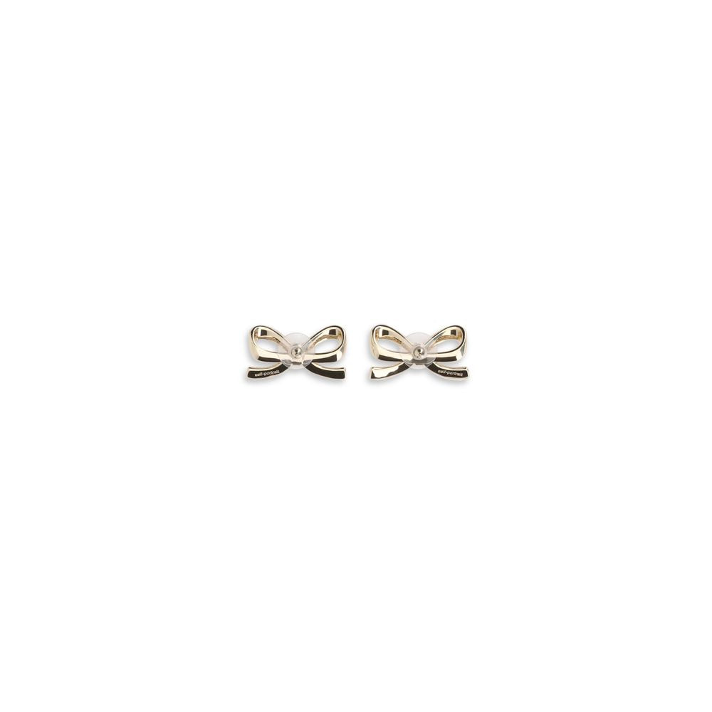 GOLD CRYSTAL BOW EARRINGS
